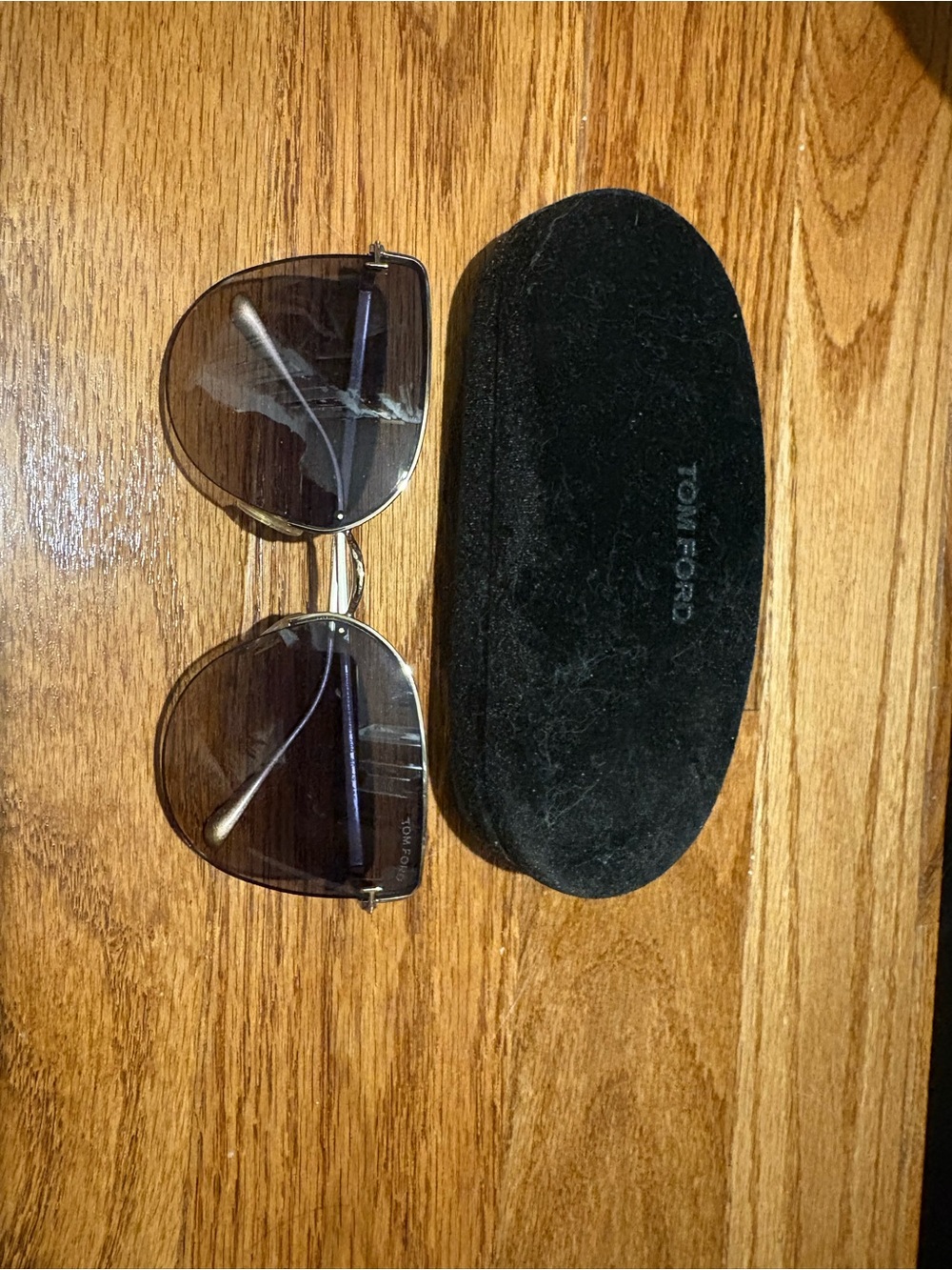 Tom Ford Silver Metal Aviator Sunglasses with Dark Lenses
